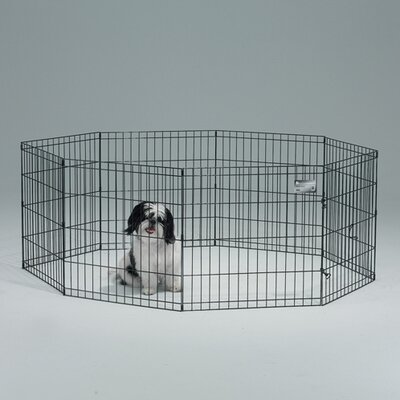 Exercise Pen with Door 24 x 48 Black dog kennel