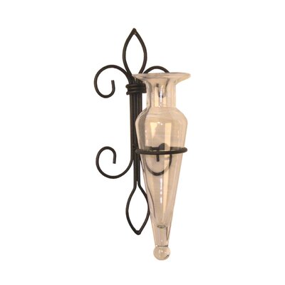 DanyaB Amphora Vase on Wall Sconce with Finials and Hinge in Amber ...
